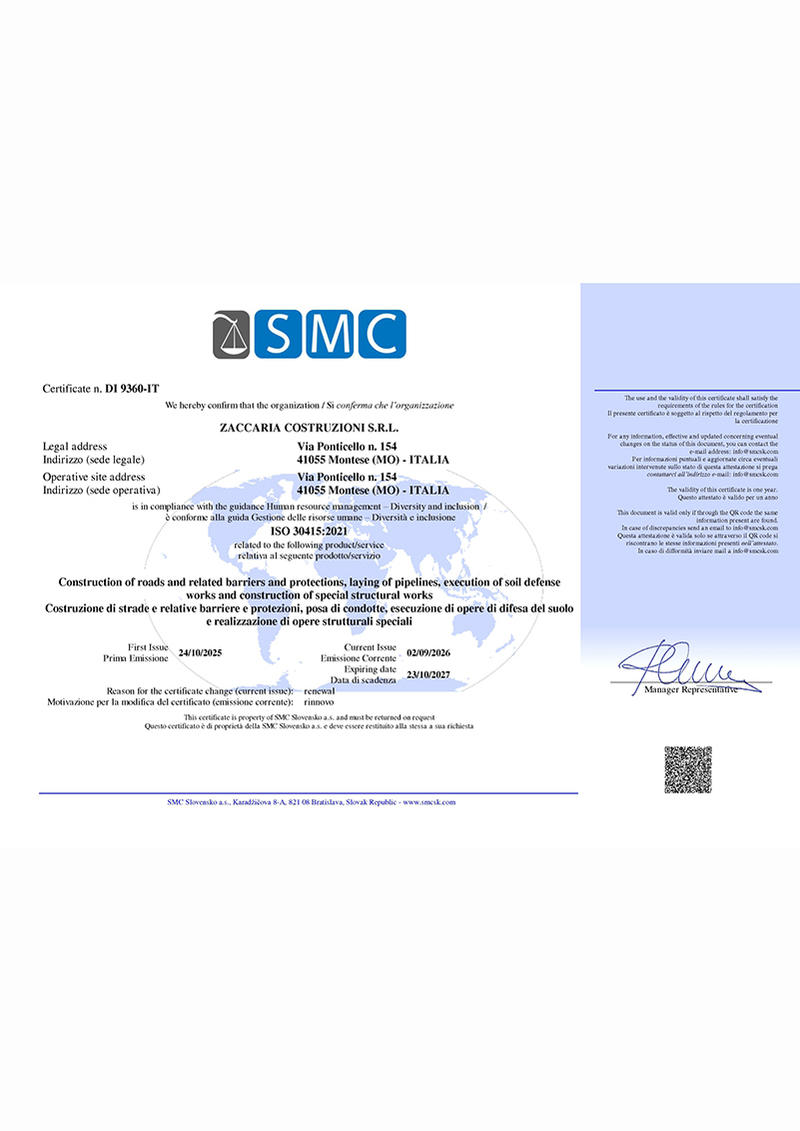 Certificato gestione delle risorse umane