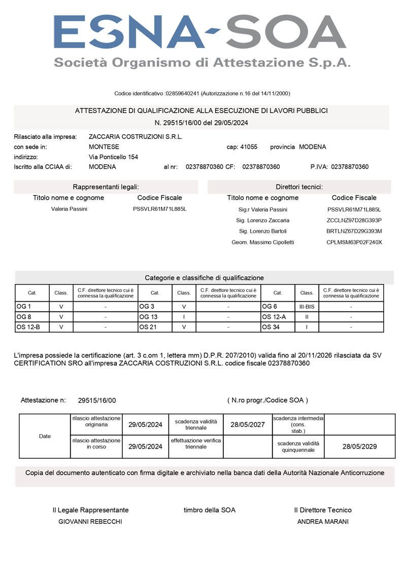 Qualificazione alla esecuzione di lavori pubblici