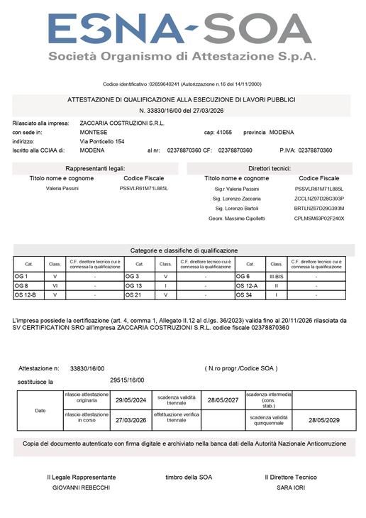 Qualificazione alla esecuzione di lavori pubblici